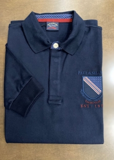 PAUL & SHARK POLO PURE COTON ITALIEN, MANCHES LONGUES, MARINE, 335$