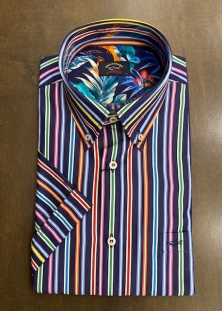 PAUL & SHARK CHEMISE MANCHES COURTES À RAYURES MULTI, 245$