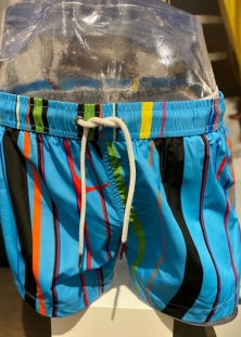 BIKKEMBERGS MAILLOT À RAYURES TURQUOISE, 168$
