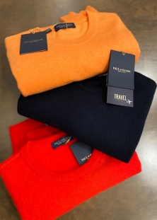 PAUL & SHARK CHANDAIL PURE CASHMERE DISPONIBLE EN ORANGE, MARINE, ROUGE, GRIS ARGENTÉ, BLEU DENIM, 498$