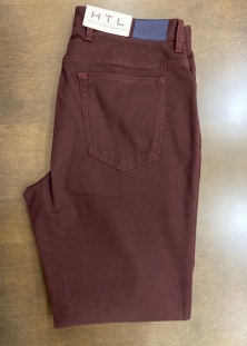 HILTL PANTALON COTON STRETCH ORGANIQUE, COULEUR BORDEAUX, 285$