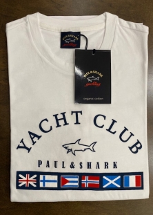 PAUL&SHARK T-SHIRT IMPRESSION ¨YACHT CLUB¨BLANC/MARINE, 195$