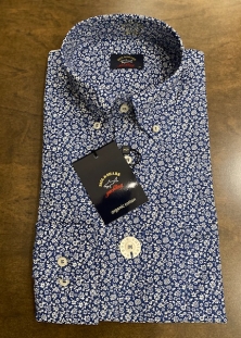 PAUL&SHARK CHEMISE PURE COTON ORGANIQUE, MOTIF FLEURS, 320$